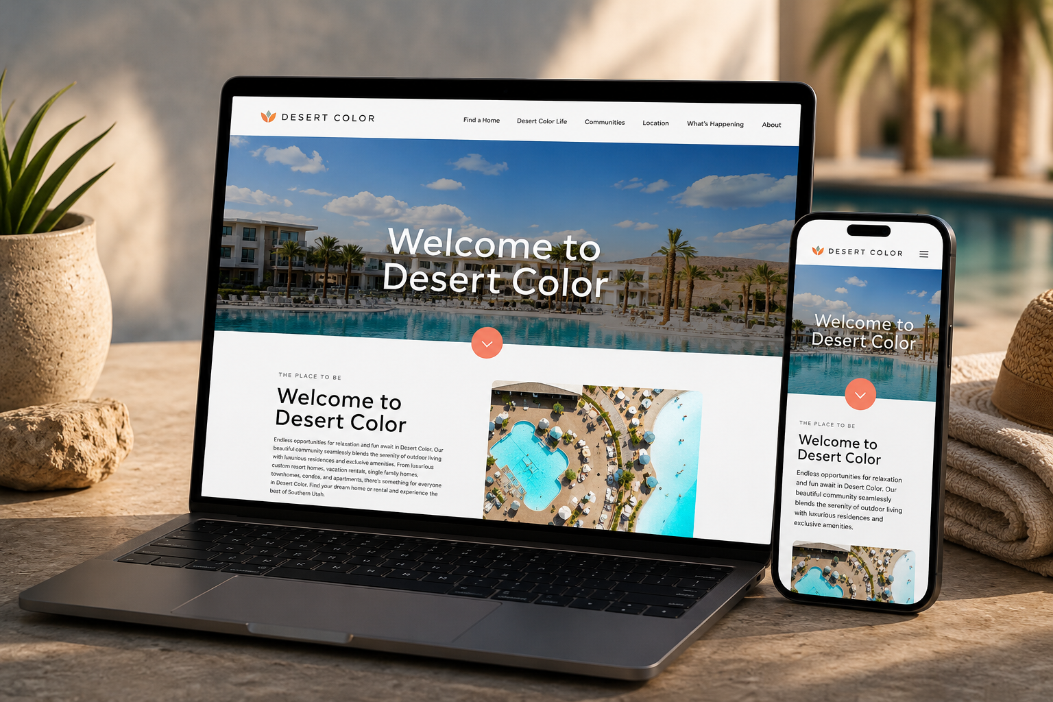 Desert Color website displayed on laptop and mobile